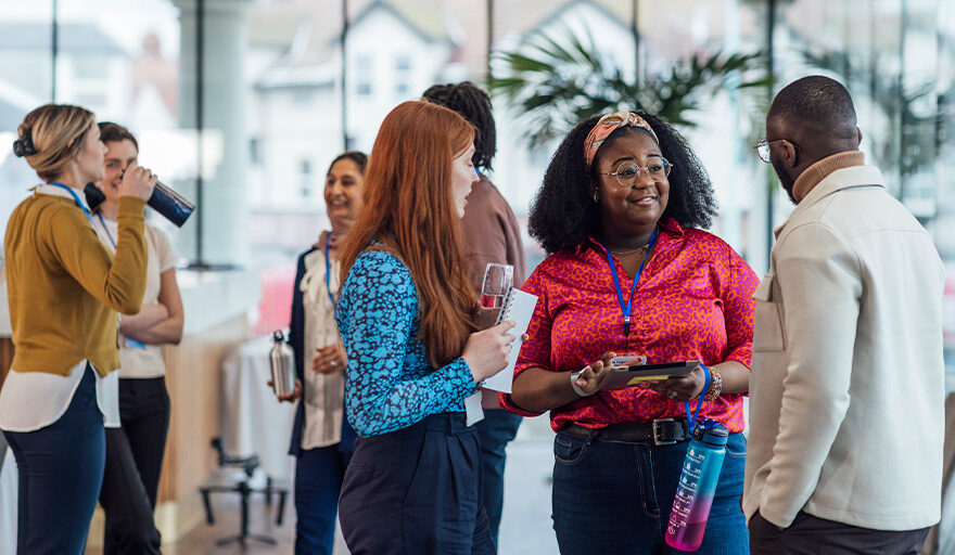 Group of colleagues in a networking setting